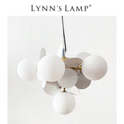 lynn‘s北欧奶白玻璃吊灯客厅餐厅个性，创意儿童房温馨设计