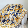 美式地中海棉麻风双面编织沙发罩巾装饰盖布流苏线毯挂毯桌布床盖