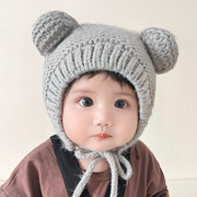 儿童毛线帽子冬季超萌可爱婴儿帽子秋冬保暖男宝宝护耳帽幼儿女童