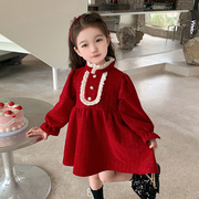 女童秋季连衣裙2023裙子洋气时尚，中小童春秋装，时髦韩版公主裙