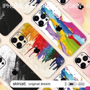 SkinAT适用于iPhone 15Pro背膜苹果14Pro Max贴手机贴纸苹果后盖贴纸保护膜炫彩贴不留胶3M材料 手机膜配件