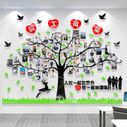 大树墙贴企业文化墙面装饰相框贴纸画团队员工风采展示墙照片标语