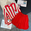 休闲时尚套装女秋季2024年小个子红色，防嗮运动卫衣短裤两件套