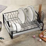 插碗碟架304不锈钢单层收纳置物筷子筒放台面沥水碗架厨房置物架