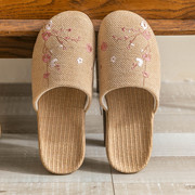 春夏季包头亚麻拖鞋女地板防滑布艺居家用凉拖鞋编织情侣古风拖鞋