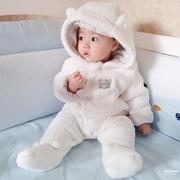 婴儿外出服冬天包脚可爱宝宝棉服连体衣新生儿，抱衣保暖防寒抱服新