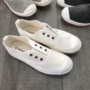 女版帆布鞋学生潮流，休闲运动鞋一脚蹬小白，鞋子白色低帮平底鞋