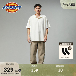 Dickies24春夏 重磅棉材质宽松简约设计短袖Polo衫 男女情侣