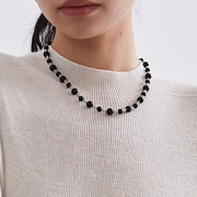 KITSH黑玛瑙珠子项链小众ins简约高级质感潮酷个性时尚气质锁骨链