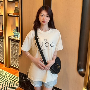 GU­CCl/古­驰短袖 G­G简约字母logo印花男女同款T恤夏