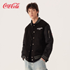 Coca-Cola/可口可乐 麂皮绒拼接字母钢印拉链口袋棒球领棉服外套