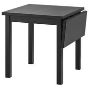 宜家桌IKEA诺德维肯折叠桌黑色74/104x74 厘米餐桌学习桌简约耐用