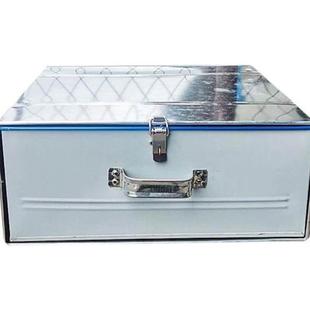 铁箱子长方形带锁铁盒子手提钱箱桌面收纳盒保险储物收银箱抽屉盒