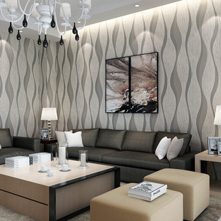 现代简约波浪曲线条纹无纺壁纸 3D立体浮雕客厅卧室餐厅背景墙纸