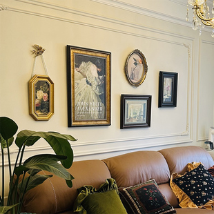 法式挂画客厅大气轻奢装饰画沙发背景墙壁画高级感肌理画美式油画