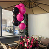 玫红嫩粉黑色气球生日派对情人，节装饰订婚表白场景布置粉色气球