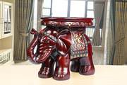 品家居大象换鞋凳客厅中国风创意摆件仿红木树脂工艺