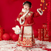 汉服女童冬装宝宝中国风明制两件套唐装小女孩古风喜庆过年拜年服