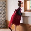 miya|礼服tutu裙|女童，冬网纱加绒，背心蓬蓬裙公主红色年服连衣裙