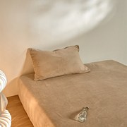 简约纯色加绒加厚牛奶绒单件床单1.8床双人床笠床垫罩1.5席梦思罩