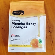 澳洲comvita康维他麦卢卡，10+蜂蜜蜂胶润喉，糖柠檬味500g咽喉不舒服