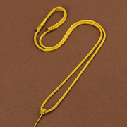 黄金蜜蜡吊坠挂绳可调节纯色系，手工项链绳子，简约风金色编织挂件绳