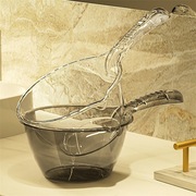 家用厨房摔不破水勺加深加厚长柄塑料大号刻度透明舀水瓢洗头勺子
