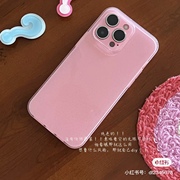 小红书网红同款闪粉果冻壳粉色简约适用iphone13手机壳12硅胶苹果14promax少女11防摔xr时尚15保护套软7p