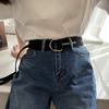 韩国嘻哈牛仔裤裤带通用同款字母，黑色帆布腰带潮男女生款日系皮带