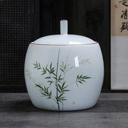 尚云品 手绘陶瓷茶叶罐普洱茶饼罐家用加大号七饼装茶缸普洱茶盒