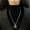 韩国双c珍珠钛钢项链女ins小众嘻哈设计感锁骨，链气质秋冬毛衣链