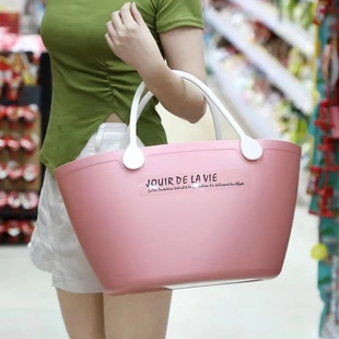 超市购物篮手提篮塑料果蔬筐便携提菜器野餐大号环保家用杂物篮子