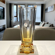 高级感轻奢欧式创意水晶玻璃，富贵竹大口径插花花瓶客厅装饰摆件