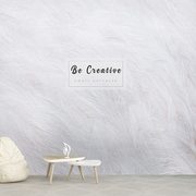 简约北欧ins白色羽毛墙纸卧室沙发艺术背景墙布服装店美容院壁纸