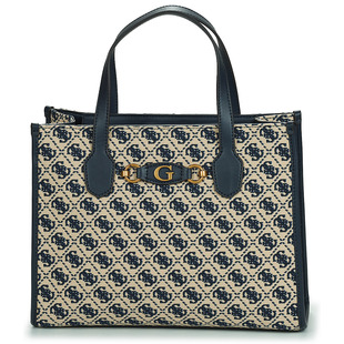 GUESS盖尔斯美国品牌女包手提包米蓝色购物袋高级感笑脸包