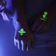 防水太空夜光纹身贴 宇航宇宙儿童纹身贴纸 时尚发光文身贴