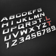 斜体运动版字母车贴英文DIY数字个性机盖金属车身贴字标尾标
