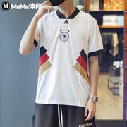 阿迪达斯男装2022冬季足球德国队透气圆领运动短袖T恤 HS5941