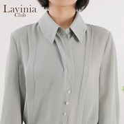 商场同款Lavinia 春夏柔软雪纺气质纯色通勤宽松衬衫女Q13C44