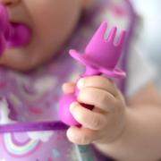 Bumkins宝宝硅胶叉勺训练自主进食3儿童餐具婴儿学吃饭辅食碗练习
