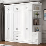 欧式实木颗粒板家用现代简约衣柜家用卧室大容量多功能储物柜高柜