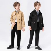儿童套装韩版男童风衣中长款时尚秋装外套中小童休闲帅气夹克