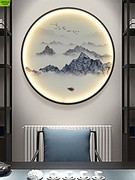 欧普壁灯新中式背景墙装饰壁画灯中国风禅意圆形客厅卧室茶室过道