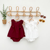 女宝宝夏装连衣裙一岁半红色，周岁衣服夏季礼服，连体衣纯棉婴儿裙子