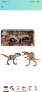 正版美泰侏罗纪世界霸王龙VS棘龙套装大型儿童恐龙模型玩具 HDH78