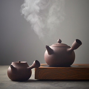 粗陶侧把煮茶壶电陶炉迷你煮茶器网红陶瓷烧茶壶明火红茶养身单壶