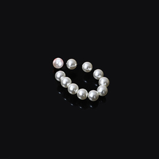 DIY手工装饰珍珠双孔圆珠子缎带鲜花装饰散珠手链串珠饰品配件8mm