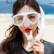 。自由泳深潜水镜呼吸管，套装游泳眼镜可呼吸训练水下呼吸器潜水装