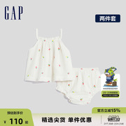 gap新生婴儿纯棉，吊带分体两件套儿童装洋气，可爱运动套装669609
