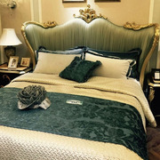 欧式实木雕花床奢华布艺软包床新古典双人婚床公主床1.8法式风格